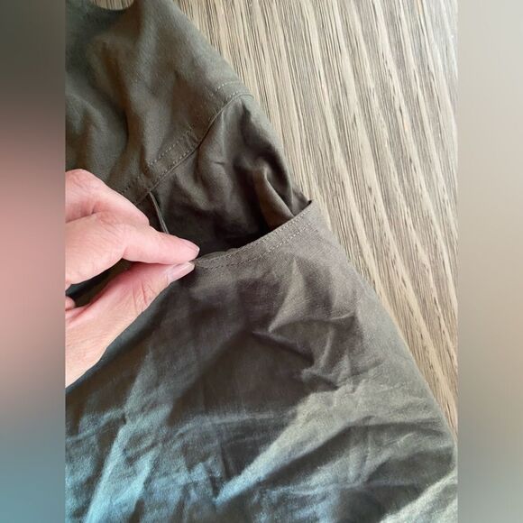 Torrid Green Linen Blend Short-all Romper Size 4 Sleeveles Pockets - Picture 13 of 15